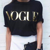 Fashion Brand VOGUE T-Shirts Print Women T Shirts O-Neck Short Sleeve Summer Tops Tees