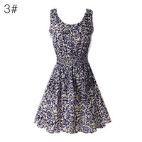 Oioninos Women Sexy Chiffon Dress Sleeveless Sundress Beach Floral Tank Mini Dresses Vestido