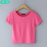 TRERONINAE crop top women 2017 summer short t shirt cotton camiseta female o-neck sexy loose blusas short sleeve tees shirt