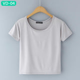 TRERONINAE crop top women 2017 summer short t shirt cotton camiseta female o-neck sexy loose blusas short sleeve tees shirt