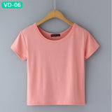 TRERONINAE crop top women 2017 summer short t shirt cotton camiseta female o-neck sexy loose blusas short sleeve tees shirt