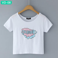 TRERONINAE crop top women 2017 summer short t shirt cotton camiseta female o-neck sexy loose blusas short sleeve tees shirt