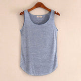 Spring Summer New Tank Tops Women Sleeveless Round Neck Loose T Shirt Ladies Vest Singlets