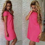 Summer Dress 2017 Fashion Women Short Sleeve Dress Sexy Loose Casual Elegant Womens Mini Dresses Plus Size