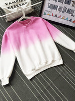 2017 New Spring Autumn Harajuku Hoodies Thick Fleece Gradient Color Loose Casual Sweatshirt Women Sweatshirts Tracksuit Moletom