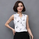 BIBOYAMALL Women Blouses 2017 Casual Elegant OL Chiffon Blouse Slim Sleeveless Work Wear Blusas Feminina Tops Shirts Plus size