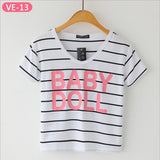 TRERONINAE striped crop top women loose blusas 2017 camiseta thin female o-neck cotton t shirt short sleeve casual tee shirts