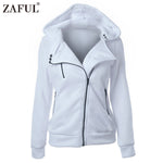 ZAFUL 2017 New Spring Autumn Women hoodies sweatshirts zipper V Neck Long Sleeve Warm Female Hoodies jacket Sudaderas Mujer