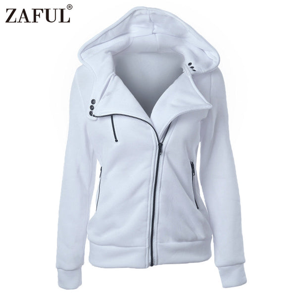 ZAFUL 2017 New Spring Autumn Women hoodies sweatshirts zipper V Neck Long Sleeve Warm Female Hoodies jacket Sudaderas Mujer