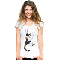 Track Ship + T-shirt Top Tee Big Purple Tooth Ghost Cheshire newest Because cat design summer hipster women's T-Shirt