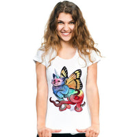 Track Ship + T-shirt Top Tee Big Purple Tooth Ghost Cheshire newest Because cat design summer hipster women's T-Shirt