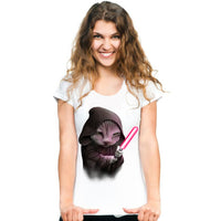 Track Ship + T-shirt Top Tee Big Purple Tooth Ghost Cheshire newest Because cat design summer hipster women's T-Shirt