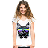 Track Ship + T-shirt Top Tee Big Purple Tooth Ghost Cheshire newest Because cat design summer hipster women's T-Shirt