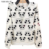 new Brand 2017 Harajuku Cute panda harajuku hoody sweatshirt for Women  Fashion spring winter high quality Flannel pullover tops