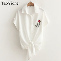 2017 Summer Women Casual Tops Short Sleeve Embroidery White Top Blouses Shirts Sexy Kimono Loose Beach Shirt Blusas Feminina