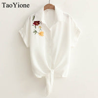 2017 Summer Women Casual Tops Short Sleeve Embroidery White Top Blouses Shirts Sexy Kimono Loose Beach Shirt Blusas Feminina