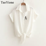 2017 Summer Women Casual Tops Short Sleeve Embroidery White Top Blouses Shirts Sexy Kimono Loose Beach Shirt Blusas Feminina