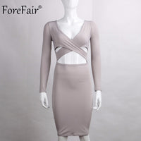 Blue Black White Long Sleeve Elastic Cotton Warm Winter Elegant Party Dresses 2015 Sexy Midi Pencil Club Bandage Bodycon Dress