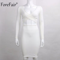 Blue Black White Long Sleeve Elastic Cotton Warm Winter Elegant Party Dresses 2015 Sexy Midi Pencil Club Bandage Bodycon Dress