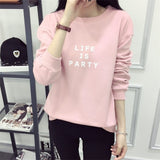 2017 Thickening Long-Sleeved Sweatshirt Harajuku Hoodie Women Casual Sweet Tracksuit Loose Letter Printed Korean Style