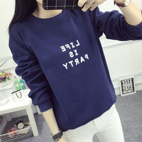 2017 Thickening Long-Sleeved Sweatshirt Harajuku Hoodie Women Casual Sweet Tracksuit Loose Letter Printed Korean Style