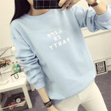 2017 Thickening Long-Sleeved Sweatshirt Harajuku Hoodie Women Casual Sweet Tracksuit Loose Letter Printed Korean Style