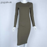 Gagalook 2016 Women Summer Dress Party Office Pencil T Shirt Bodycon Sexy Casual Green Black Midi Robe Femme Ete Vestidos D0746