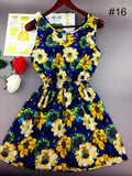 2017 summer autumn new Korean Women casual Bohemian floral leopard sleeveless vest printed beach chiffon dress vestidos WC0344