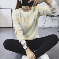 2016Woman Korean Pink Cartoon Fleece Sweatshirts Polka Dot Animal Velvet Pullover Hoodies 2016 Fall Winter Long Sleeve Tracksuit