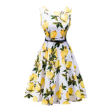 Kostlich 2017 Summer Dress Women Cotton Floral Print 50s 60s Vintage Dress With Belt Sleeveless Elegant Party Dresses Sundress