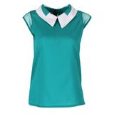 Fashion Women Chiffon Blouse Casual Summer Loose Vest Lapel Tops OL Style Shirt New Arrival