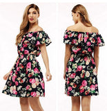 2017 fashion new Spring summer dress women clothing floral print pattern casual dresses vestidos WC0472