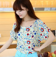 Women Blouses Shirts Chiffon Feminina Top Tee Short Shirt Woman Clothing Blusa Camisa Summer Tops Shirt Floral Fashion