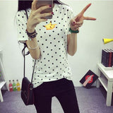 Women Top Summer New Fashion Female T-shirt Korean Sweet Cartoon Cat Printed Ladies Short Sleeve Tops Plus Size M-4XL