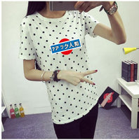 Women Top Summer New Fashion Female T-shirt Korean Sweet Cartoon Cat Printed Ladies Short Sleeve Tops Plus Size M-4XL