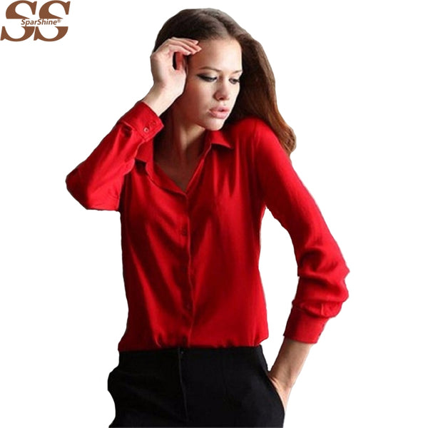 5 Colors Work Wear 2017 Women Shirt Chiffon Blusas Femininas Tops Elegant Ladies Formal Office Blouse 3XL Solid Shirt Women