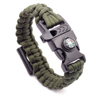 4 in 1 Emergency Survival Bracelet For Men Women Whistle Compass Paracord Bottle Opener Outdoor Rescue Parachute Cord Wristband