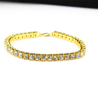 UWIN Hip hop Men Bracelet Silver/Gold Iced Out 1 Row Rhinestones Bracelet Chain Bling Crystal Bracelet Women 20cm Drop Shipping