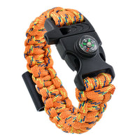 4 in 1 Emergency Survival Bracelet For Men Women Whistle Compass Paracord Bottle Opener Outdoor Rescue Parachute Cord Wristband