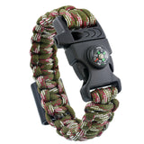 4 in 1 Emergency Survival Bracelet For Men Women Whistle Compass Paracord Bottle Opener Outdoor Rescue Parachute Cord Wristband