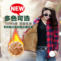 Velvet Thick Warm Women's Plaid Shirt Female Long Sleeve Tops M-XXL Size Winter Check Blouse Blusas Femininas Chemise Autumn