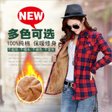 Velvet Thick Warm Women's Plaid Shirt Female Long Sleeve Tops M-XXL Size Winter Check Blouse Blusas Femininas Chemise Autumn