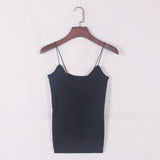 New knitted Tank Tops Women Camisole Vest simple Stretchable Ladies V Neck Slim Sexy Strappy Camis Tops Ts-004