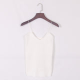 New knitted Tank Tops Women Camisole Vest simple Stretchable Ladies V Neck Slim Sexy Strappy Camis Tops Ts-004