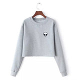 2017 Autumn Winter Casual Women Hoodies Jumper Pullovers Long Sleeve Loose Fashion Female Short Sweatshirts Tops H21