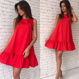 Lossky 2017 Summer Dress Women's Vestidos Sexy Ruffle Dresses Sleeveless Casual Big Size Bodycon Dress Summer Mini Dresses