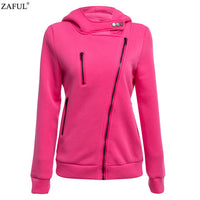 ZAFUL 2017 New Spring Autumn Women hoodies sweatshirts zipper V Neck Long Sleeve Warm Female Hoodies jacket Sudaderas Mujer