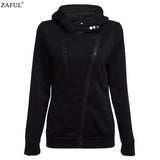 ZAFUL 2017 New Spring Autumn Women hoodies sweatshirts zipper V Neck Long Sleeve Warm Female Hoodies jacket Sudaderas Mujer