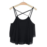 Chamsgend Newly Design Women HOT Beach Short Vest Ruffle Chiffon Tank Tops Camis 160303