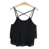 Chamsgend Newly Design Women HOT Beach Short Vest Ruffle Chiffon Tank Tops Camis 160303